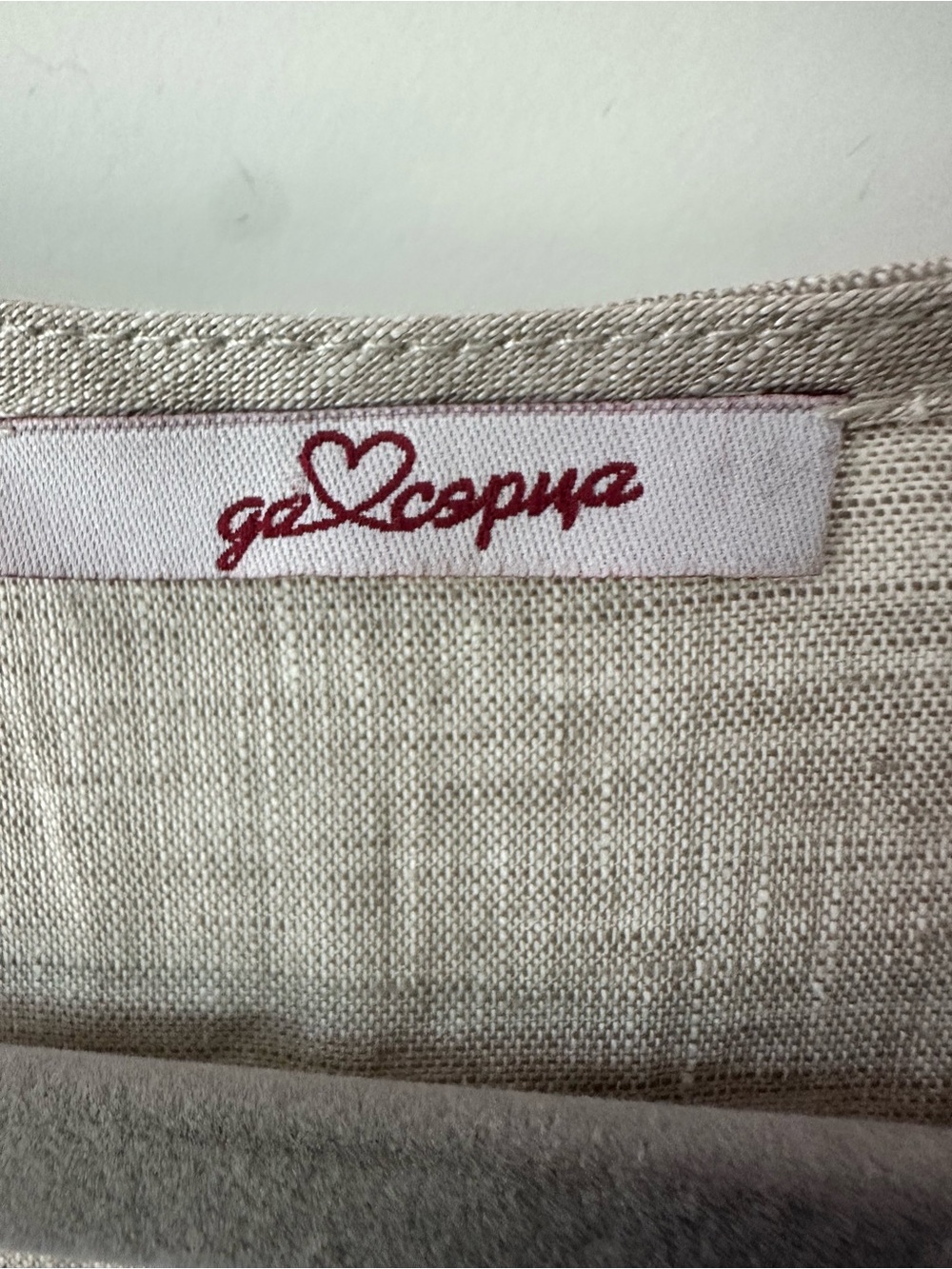 NWT Ga Copya Beige Linen Blouse XL Read - Picture 5 of 7